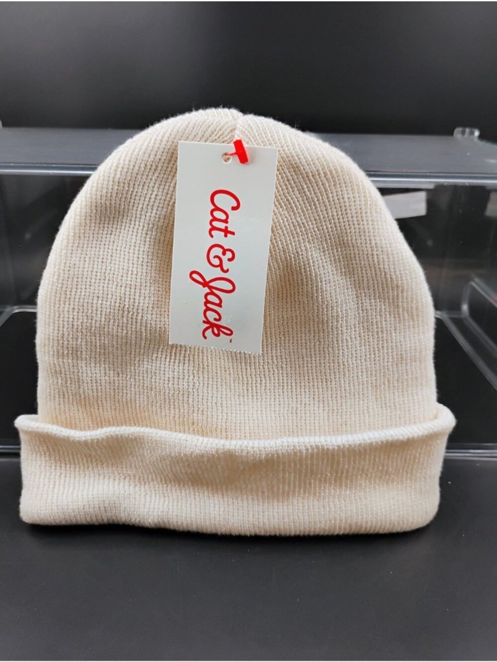 Cat & Jack Kids Beige Knit Beanie Winter Hat Soft & Cozy